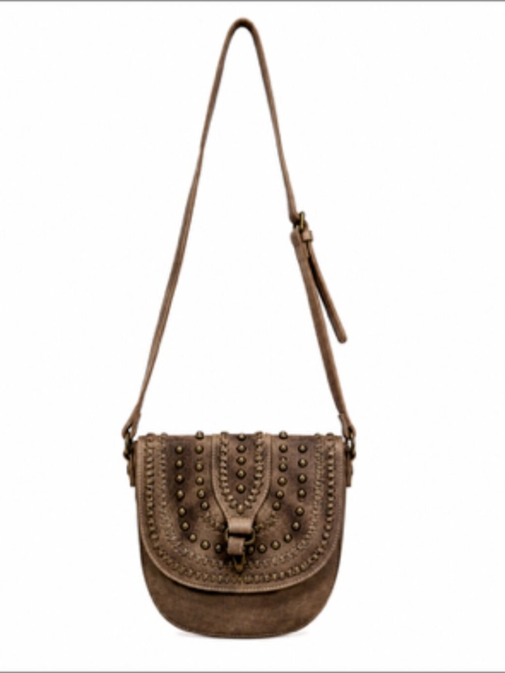 Montana West Concho Western Crossbody Saddle Bag Coffee NWT